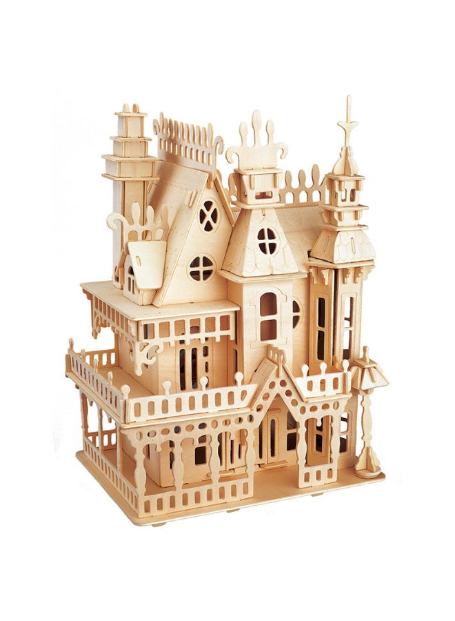 3d Wooden Three-dimensional Jigsaw Puzzle Quadruple Stamping Simulation Wooden Model Stall A Generation Of Children's Toys-Color:GP236 Tengwang Pavilion - Image 5